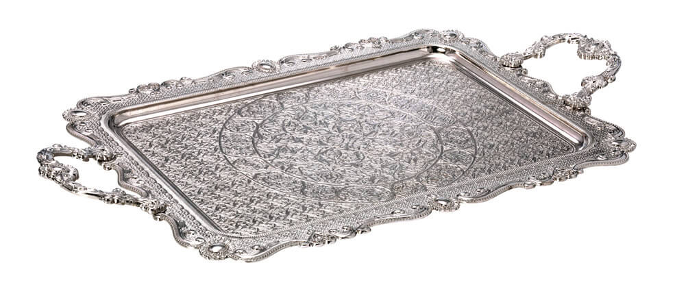 248 - 57 cm Şehzade Tepsi gümüş